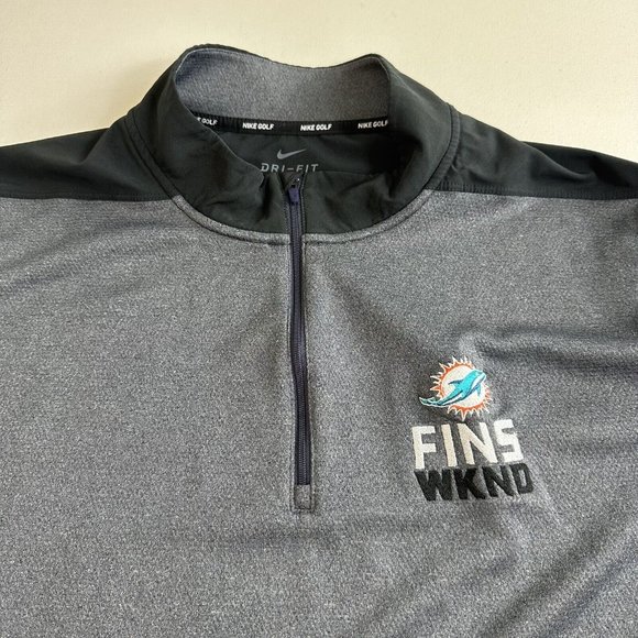 Nike Golf Dri-Fit Sweatshirt Men's Quarter Zip Pullover Long Sleeve 2XL Gray - Picture 4 of 9